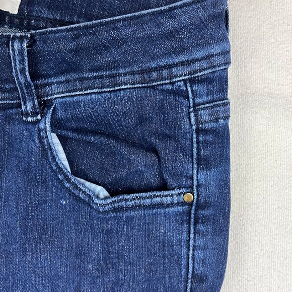 Sezane Denim Dark Blue Wash Jeans Size 28 Skinny Slim Mid-Rise Designer Chic - Picture 6 of 14